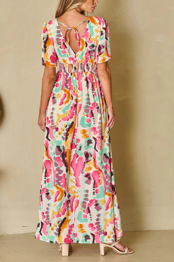 Virginia® | Maxi-jurk met een boho tie-dye-print en een V-hals