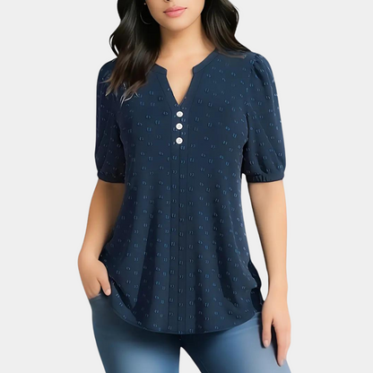 Evie® | Casual blouse van patchworkkant voor dames