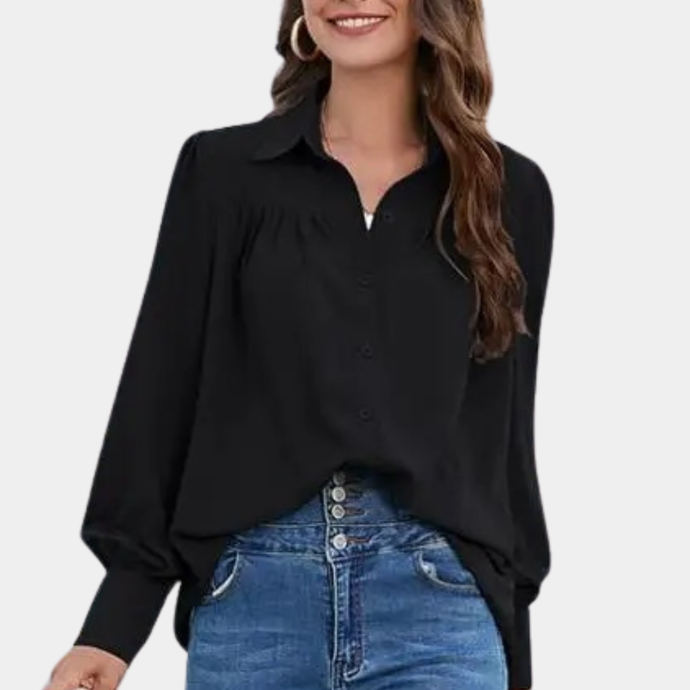 Francesca® | Elegante, vrouwelijke blouse met plooien en lange mouwen