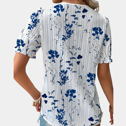 Alba® | Elegante bloemenblouse voor dames met gestileerde kanten rand