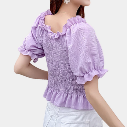 Megan® | Trendy zomerblouse met mooie pofmouwen