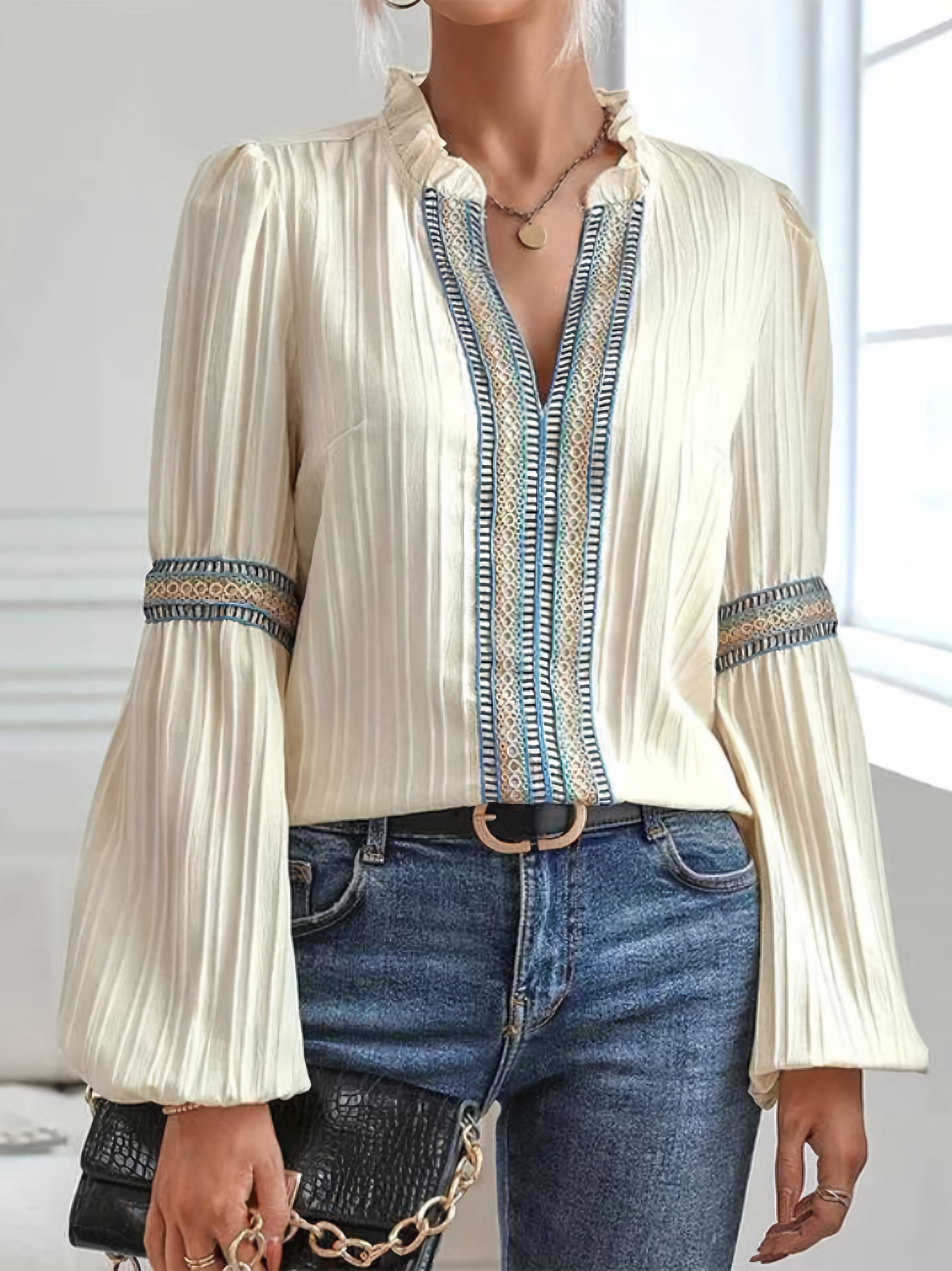 Elli® | Boho blouse met gedetailleerd borduursel