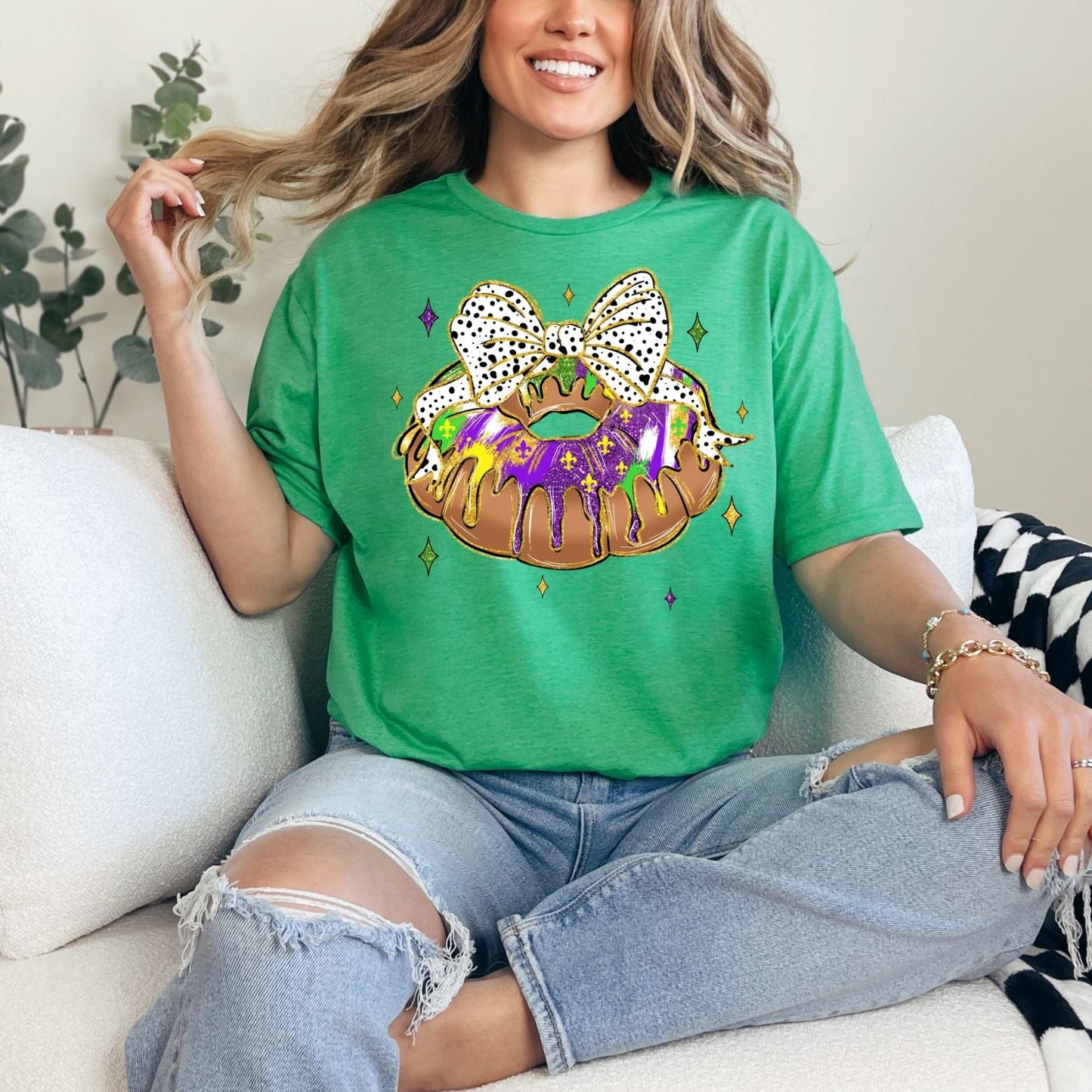 Paulina® | Grafisch T-shirt met King Cake Bow