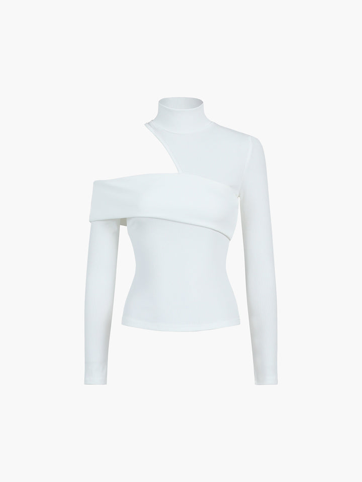 Elisa® | Cropped mesh blouse met hoge halslijn