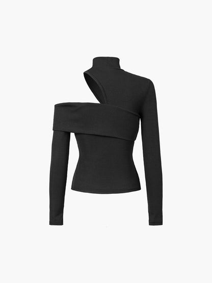 Elisa® | Cropped mesh blouse met hoge halslijn