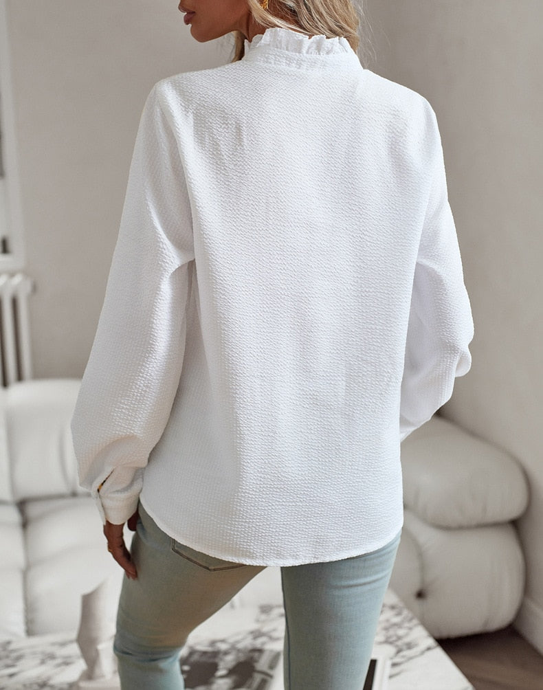 Lunaria® | Casual blouse met ruches