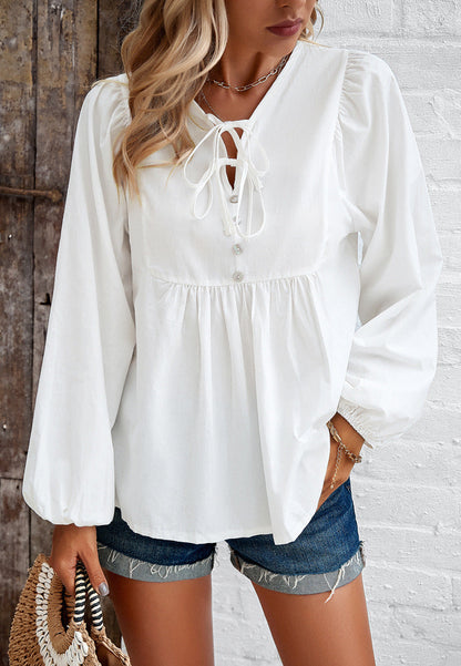 Isabel® | Stijlvolle casual losse blouse met knoopsluiting