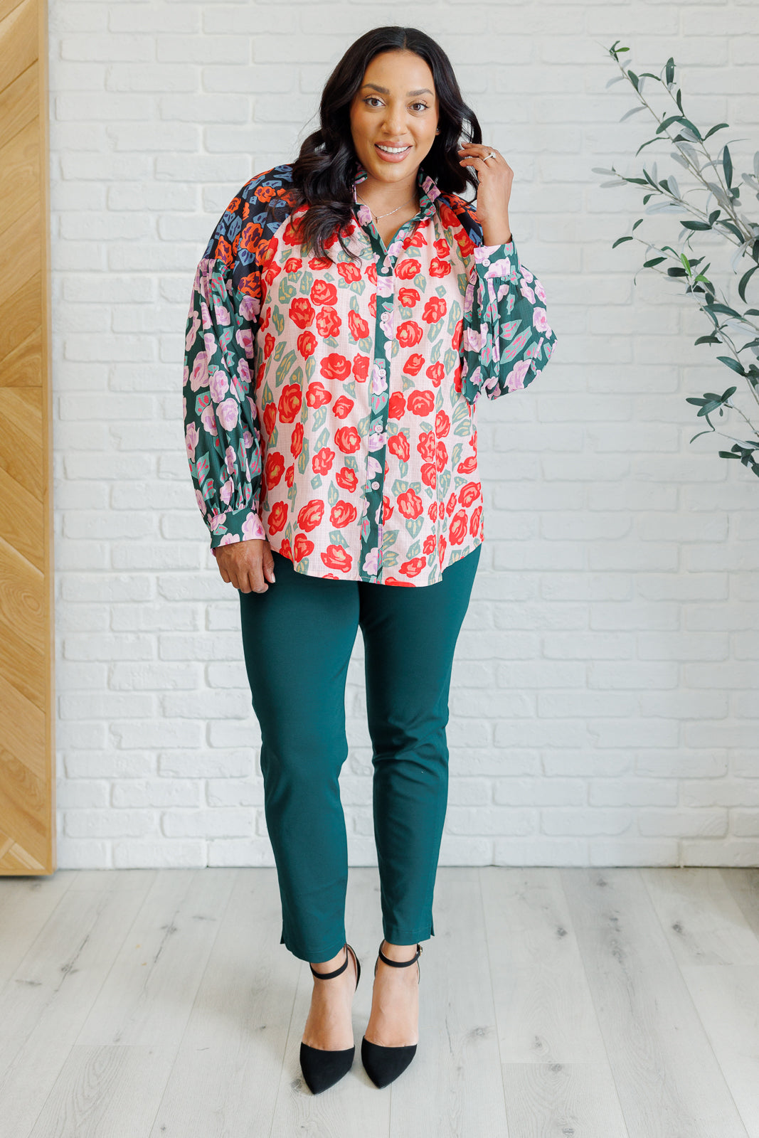 Zoraida® | Blouse met knopen en gemengde print