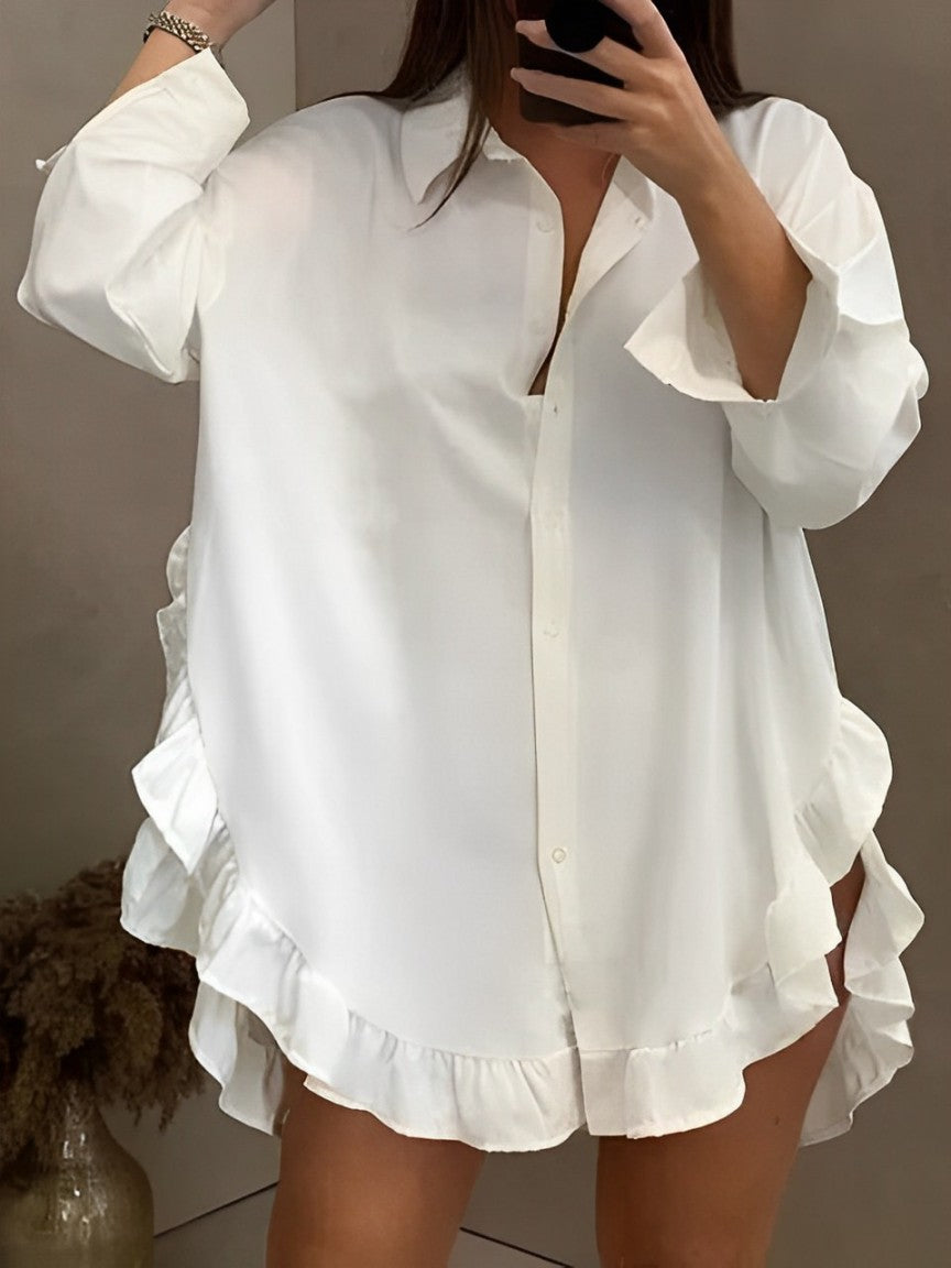 Zaida® | Wijde blouse met lange mouwen en ruches