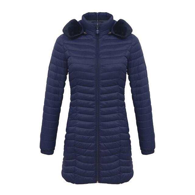 Cordula® | Lange parka met bontcapuchon. Casual, lichte jassen