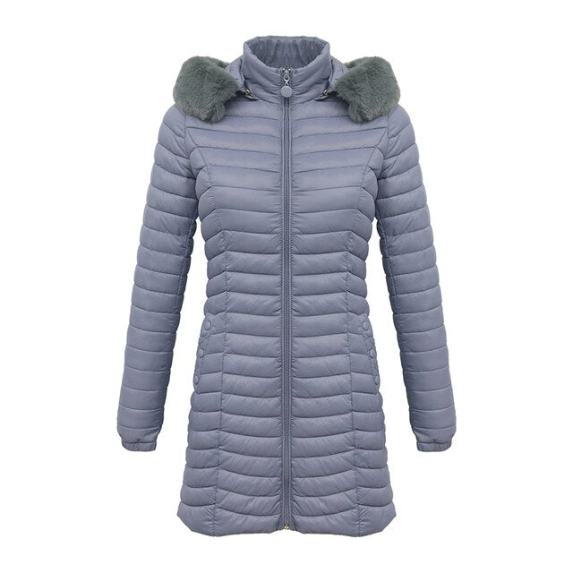 Cordula® | Lange parka met bontcapuchon. Casual, lichte jassen