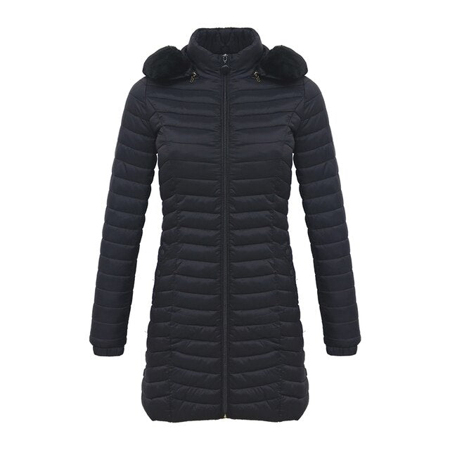 Cordula® | Lange parka met bontcapuchon. Casual, lichte jassen