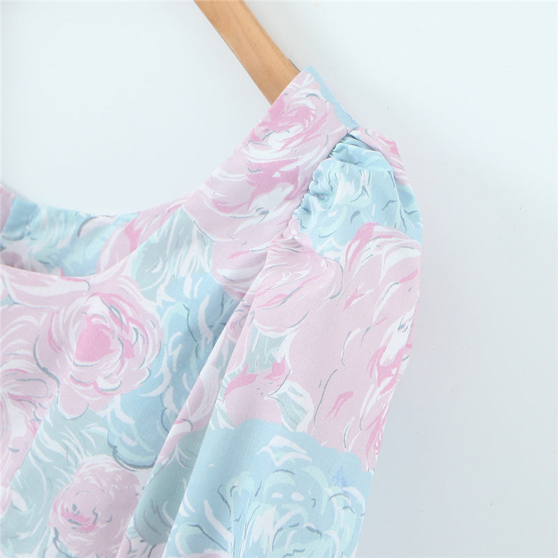 Begoña® | Blouse met pastelkleurig bloemenpatroon en pofmouwen