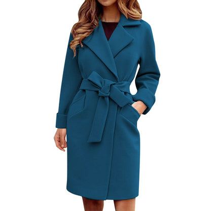 Etta® | Lange trenchcoat winterjas met knoopsluiting in felle kleuren