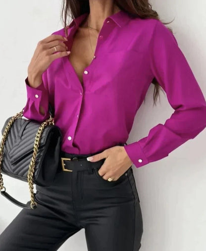 Clarisa® | Elegante chiffon blouse met lange mouwen