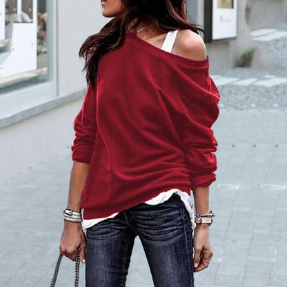 Ivana® | Glamoureus off-the-shoulder shirt - modieus dames-T-shirt met lange mouwen voor de herfst