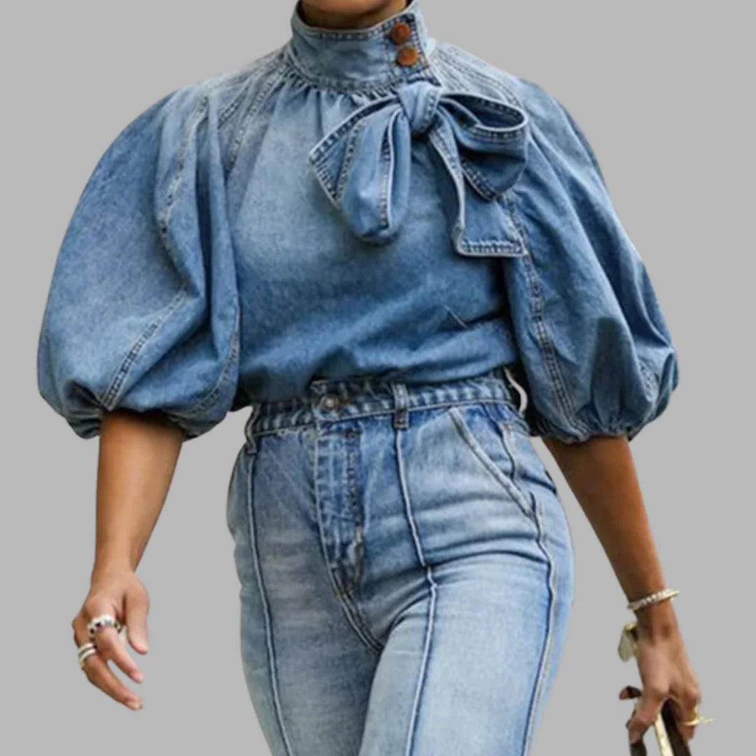 Sara® | Denim denimblouse