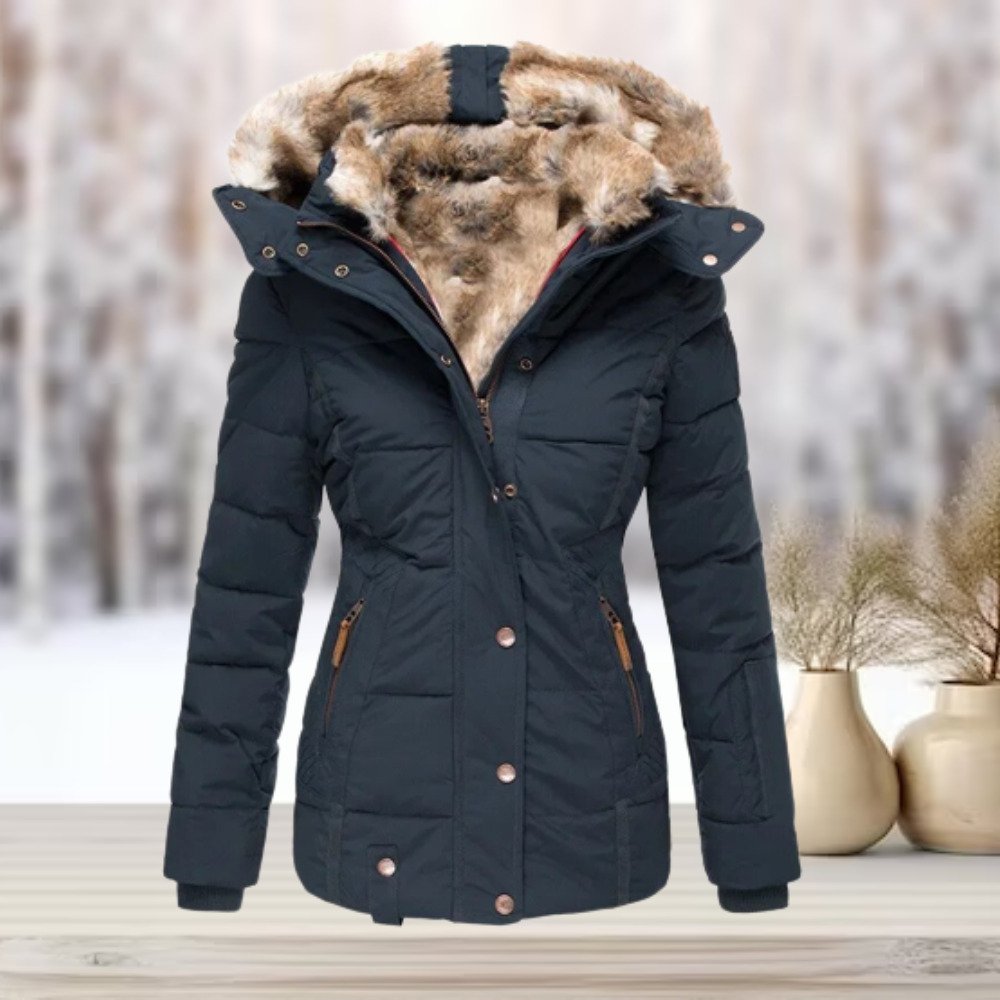 Avelina® | Elegante winterjas van bont met capuchon