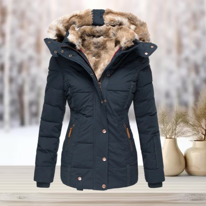 Avelina® | Elegante winterjas van bont met capuchon