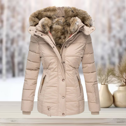 Avelina® | Elegante winterjas van bont met capuchon