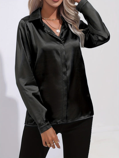 Luz® | Elegante satijnen blouse