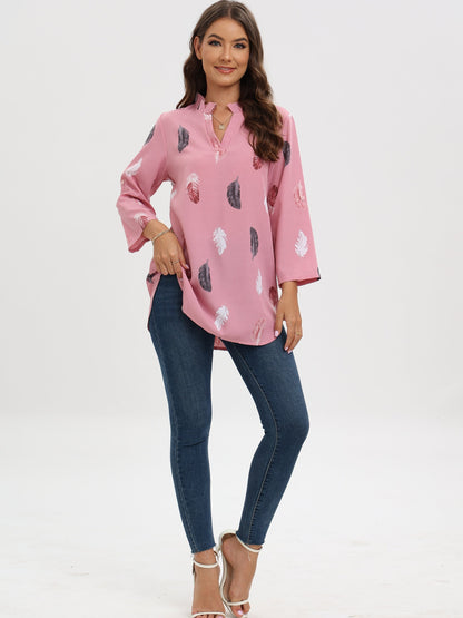 Octavia® | Blouse met V-hals en verenprint