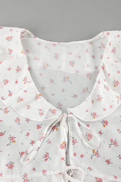 Lilia® | Blouse met ruches en bloemen en lange mouwen