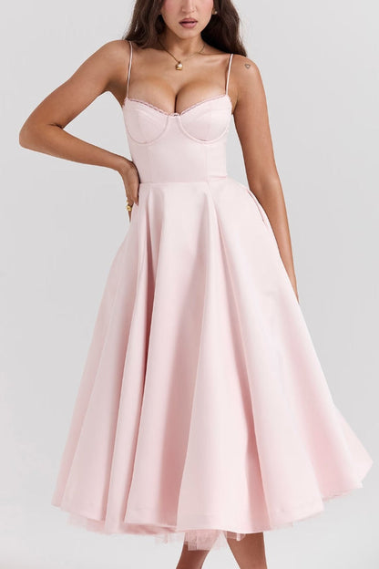 Lotharingen® | Strapless mouwloze maxi-jurk met V-hals en tutu