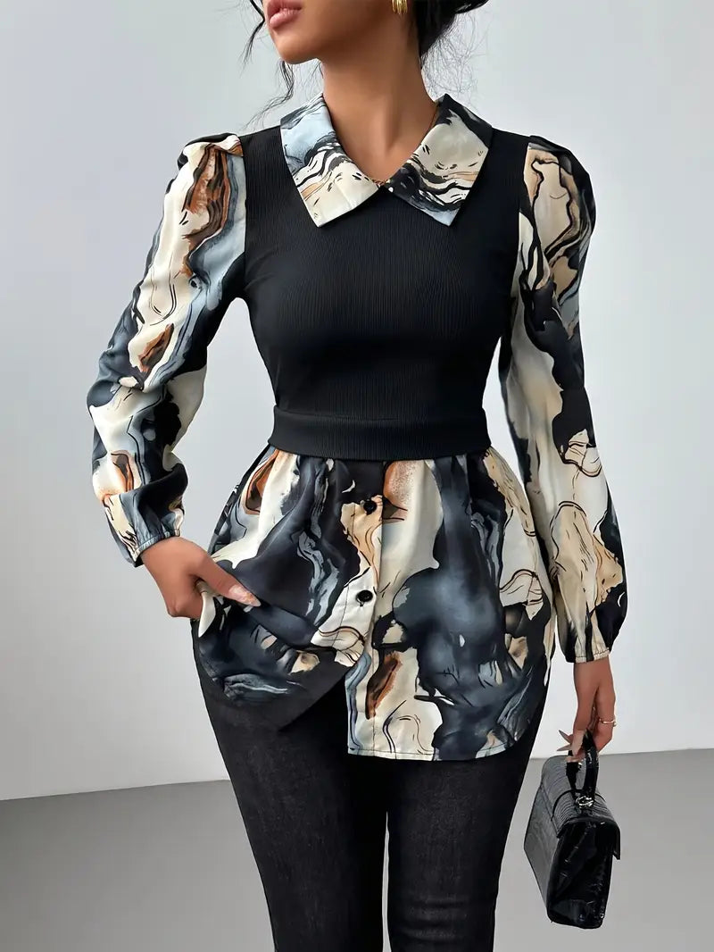 Rhea® | Satijnen blouse met bloemenprint