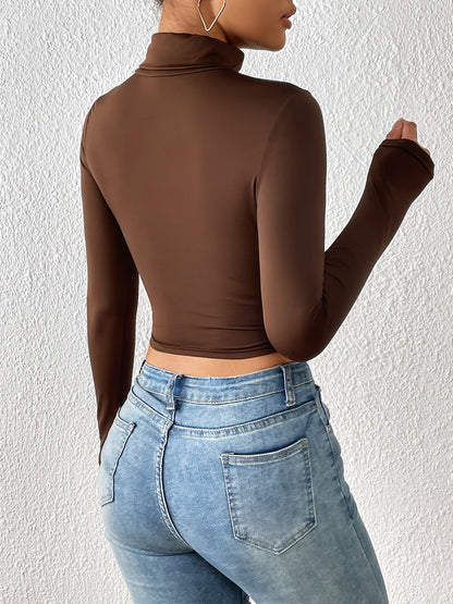 Rafaela® | Cropped T-shirt met opstaande kraag