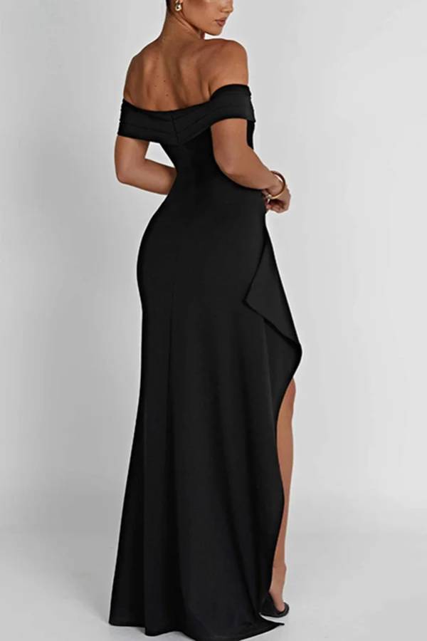 Lea® | Off-shoulder maxi-jurk met hoge split