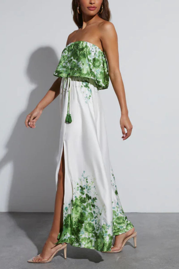 Silvia® | Strapless maxi-jurk van satijn