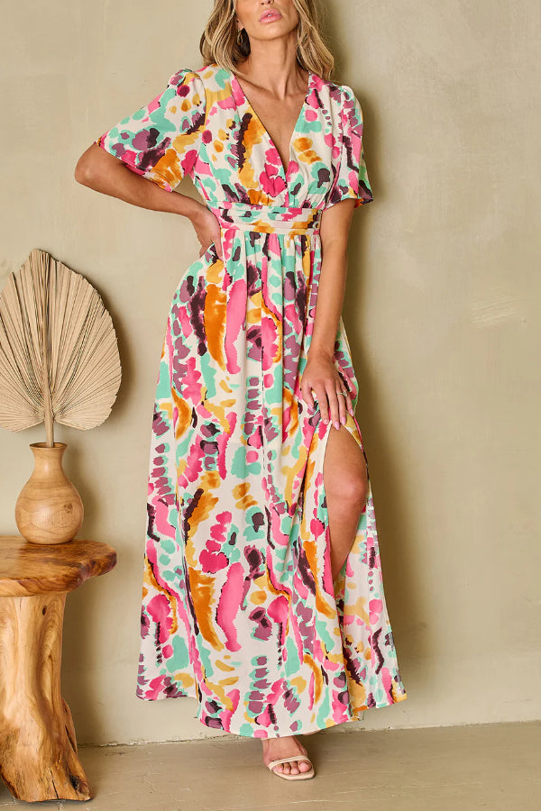 Virginia® | Maxi-jurk met een boho tie-dye-print en een V-hals