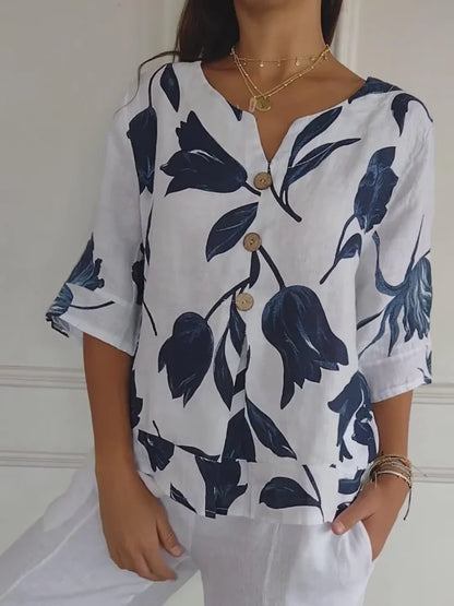 Julieta® | Blouse met V-hals en bloemenprint