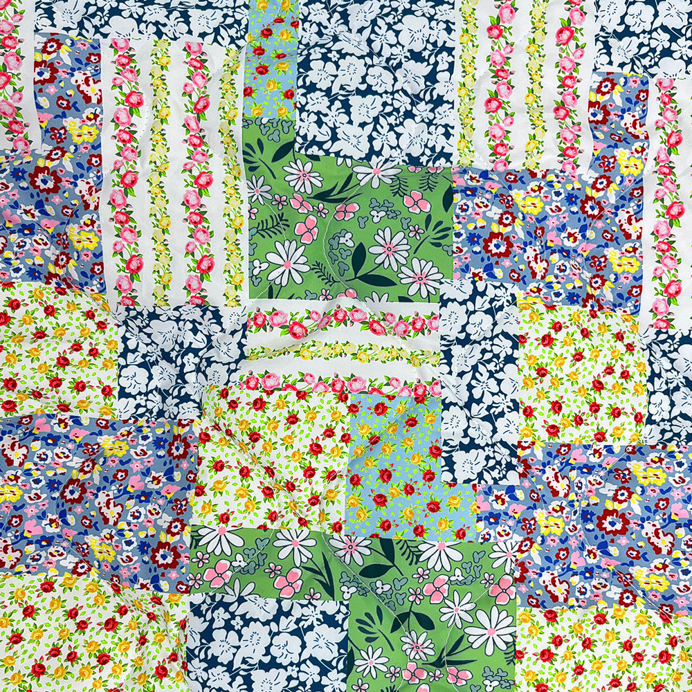 Chloe® | Groen gewatteerde damesjas met vintage bloemenprint