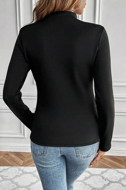 Loretta® | Thermogevoerde blouse met lange mouwen en opstaande kraag