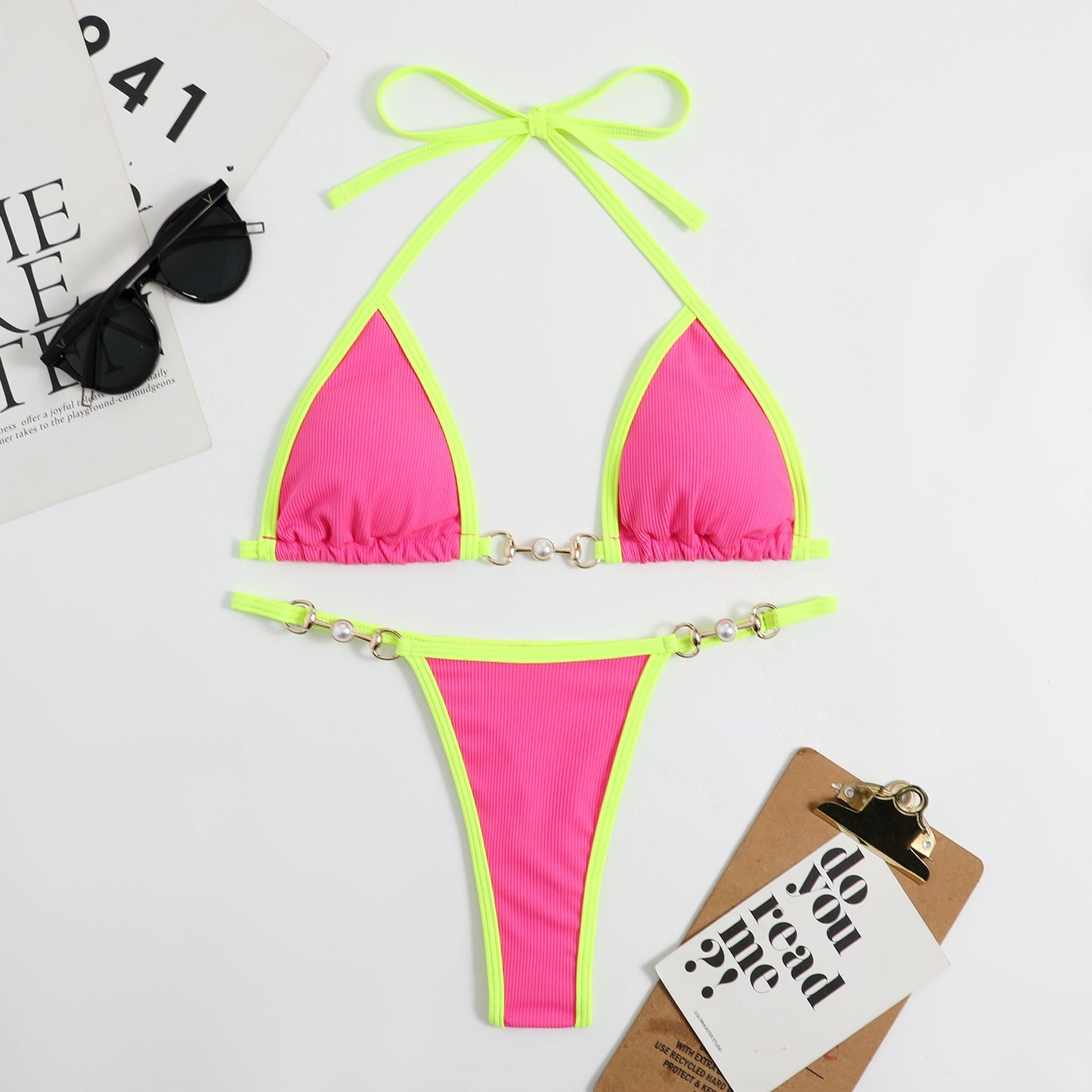 Bronwyn® | Braziliaans bikinibroekje en triangeltopje, Pink Edition