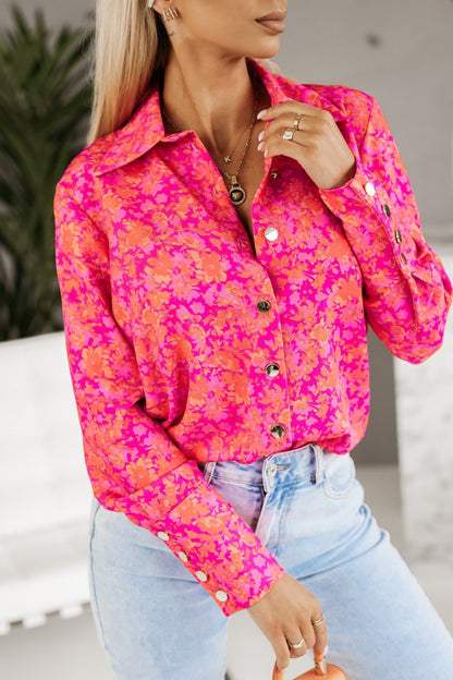 Isabel® | Zwarte dames blouse in business style met een korte print