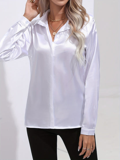 Luz® | Elegante satijnen blouse