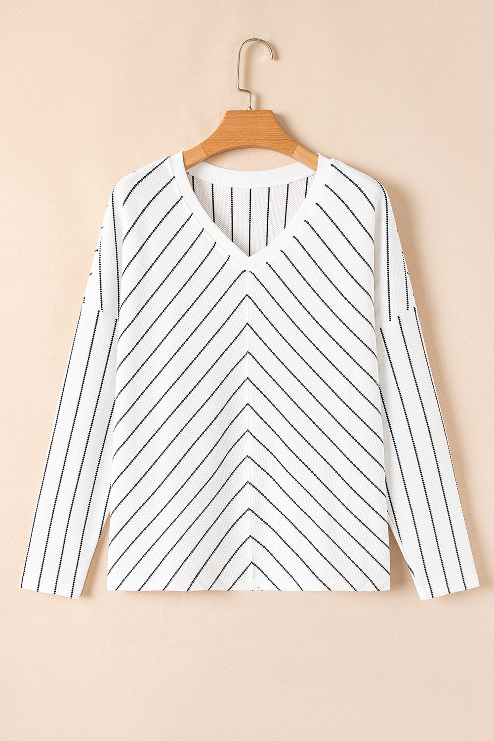 Daniela® | Gestreepte blouse met lange mouwen en V-hals