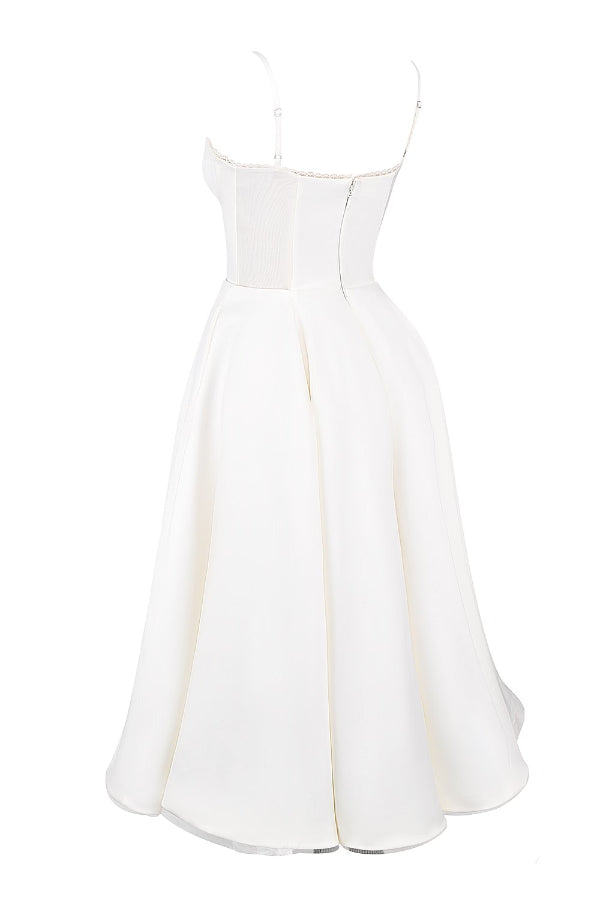 Lotharingen® | Strapless mouwloze maxi-jurk met V-hals en tutu