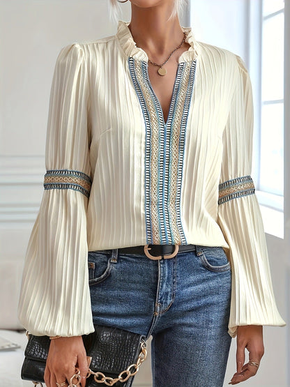 Gwendolyn® | Bohemian blouse met lange mouwen en tribal details