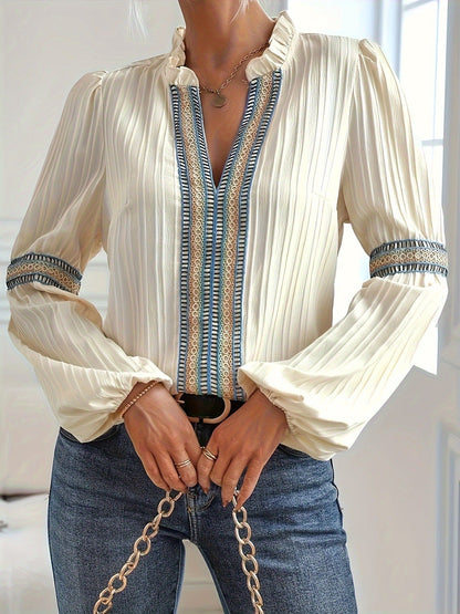 Luciana® | Boheemse blouse met lange mouwen en tribal details