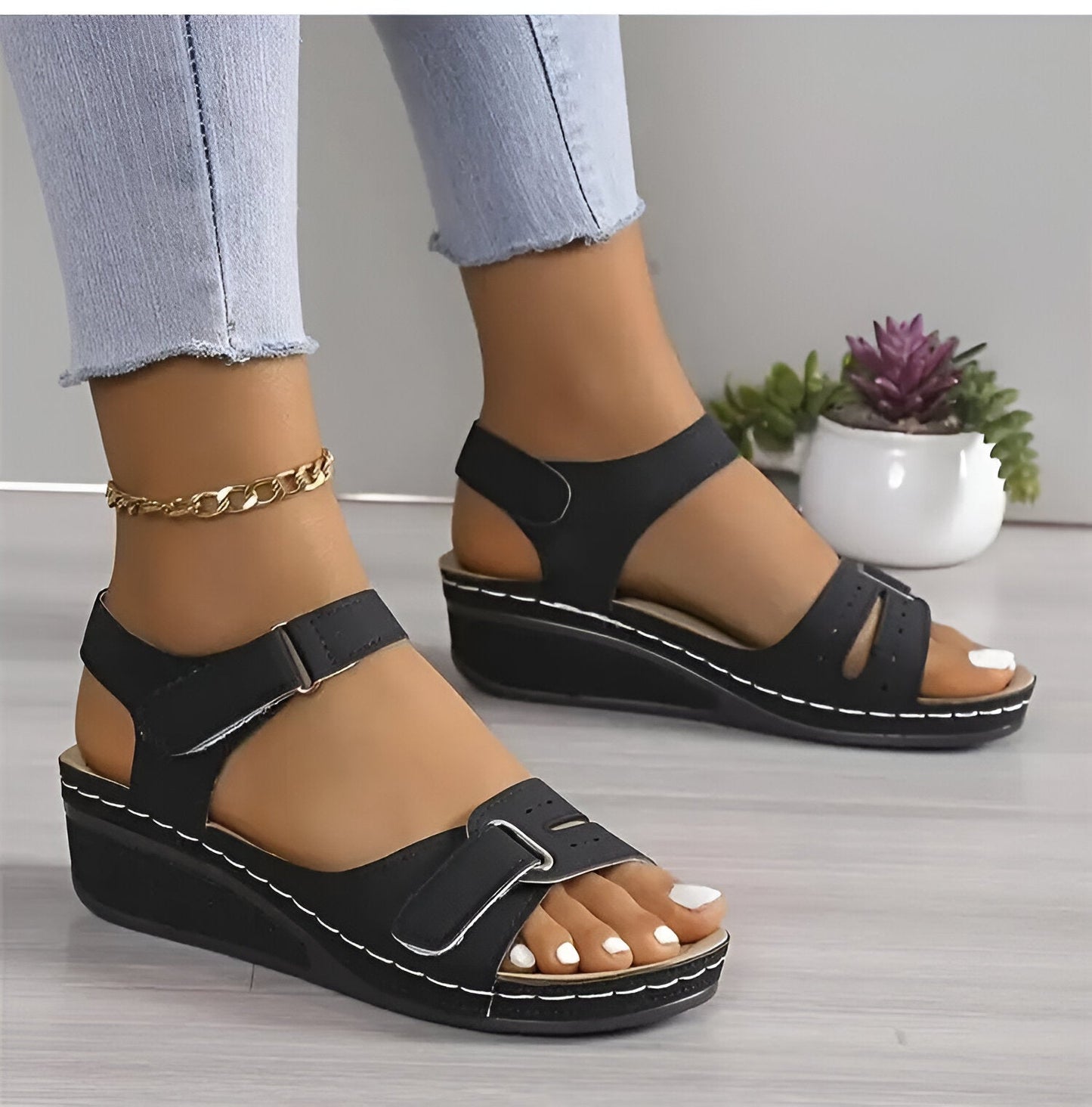 Allison® | Zachte, elegante sandalen met sleehak