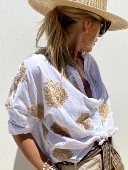 Henrike® | Boho geborduurde blouse