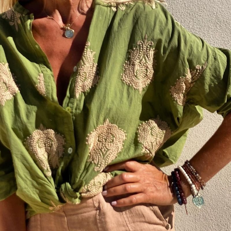 Henrike® | Boho geborduurde blouse